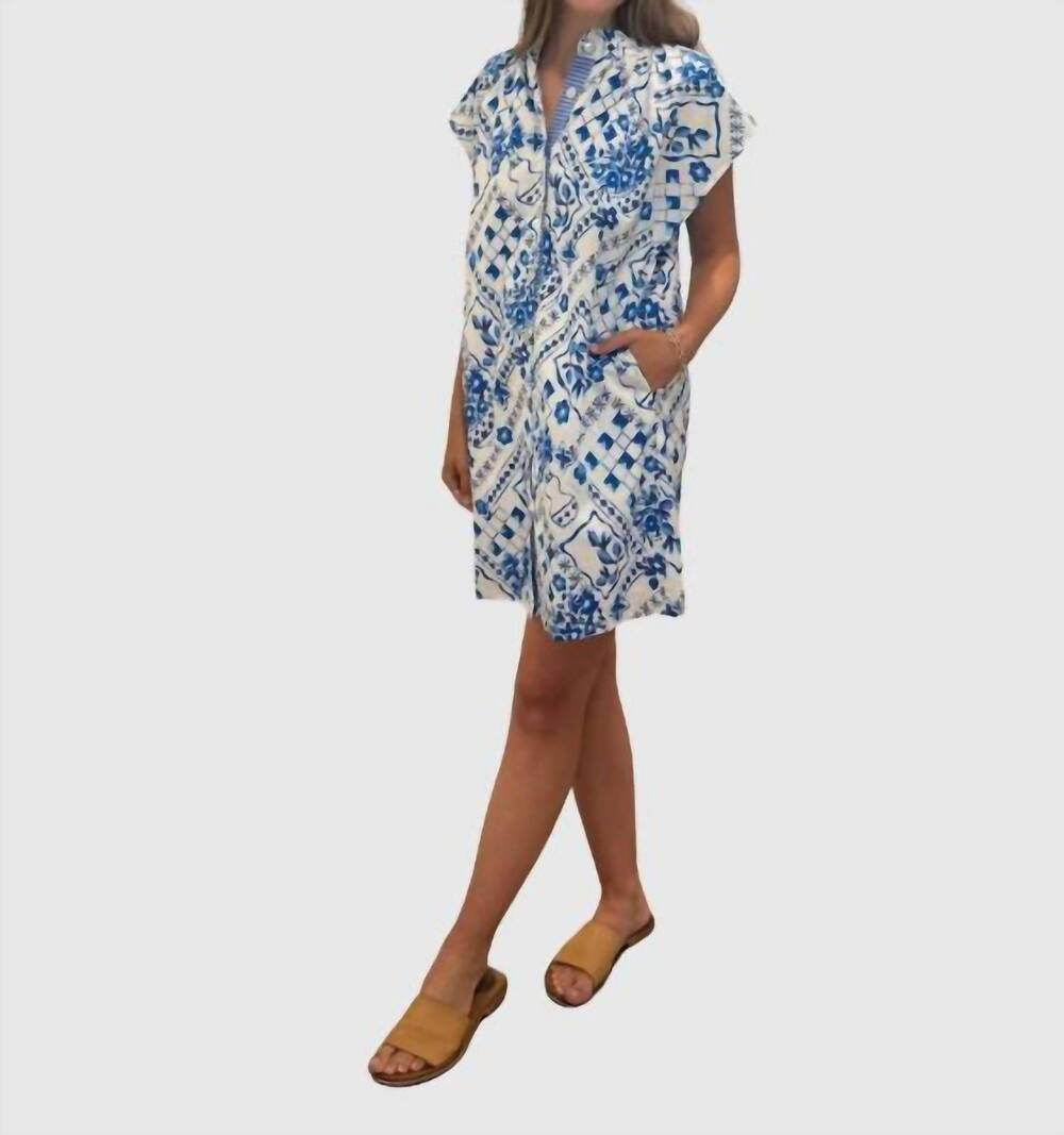 NEW THML button down dress in blue
